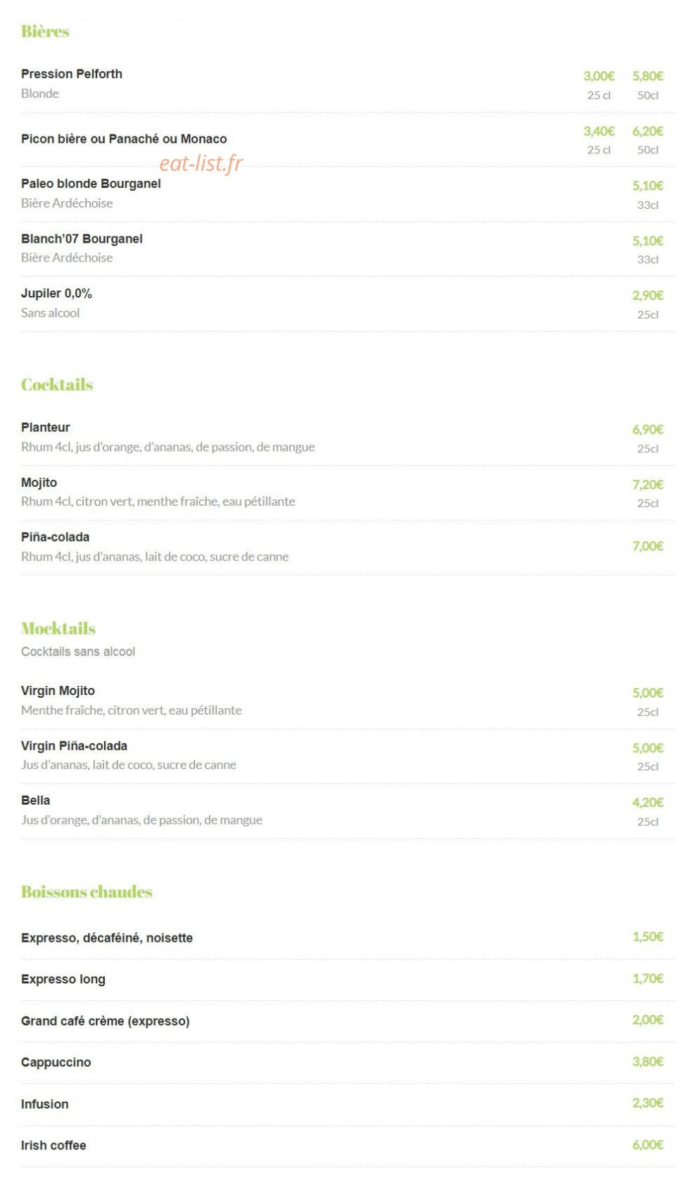 Chez Marti — carte page 5