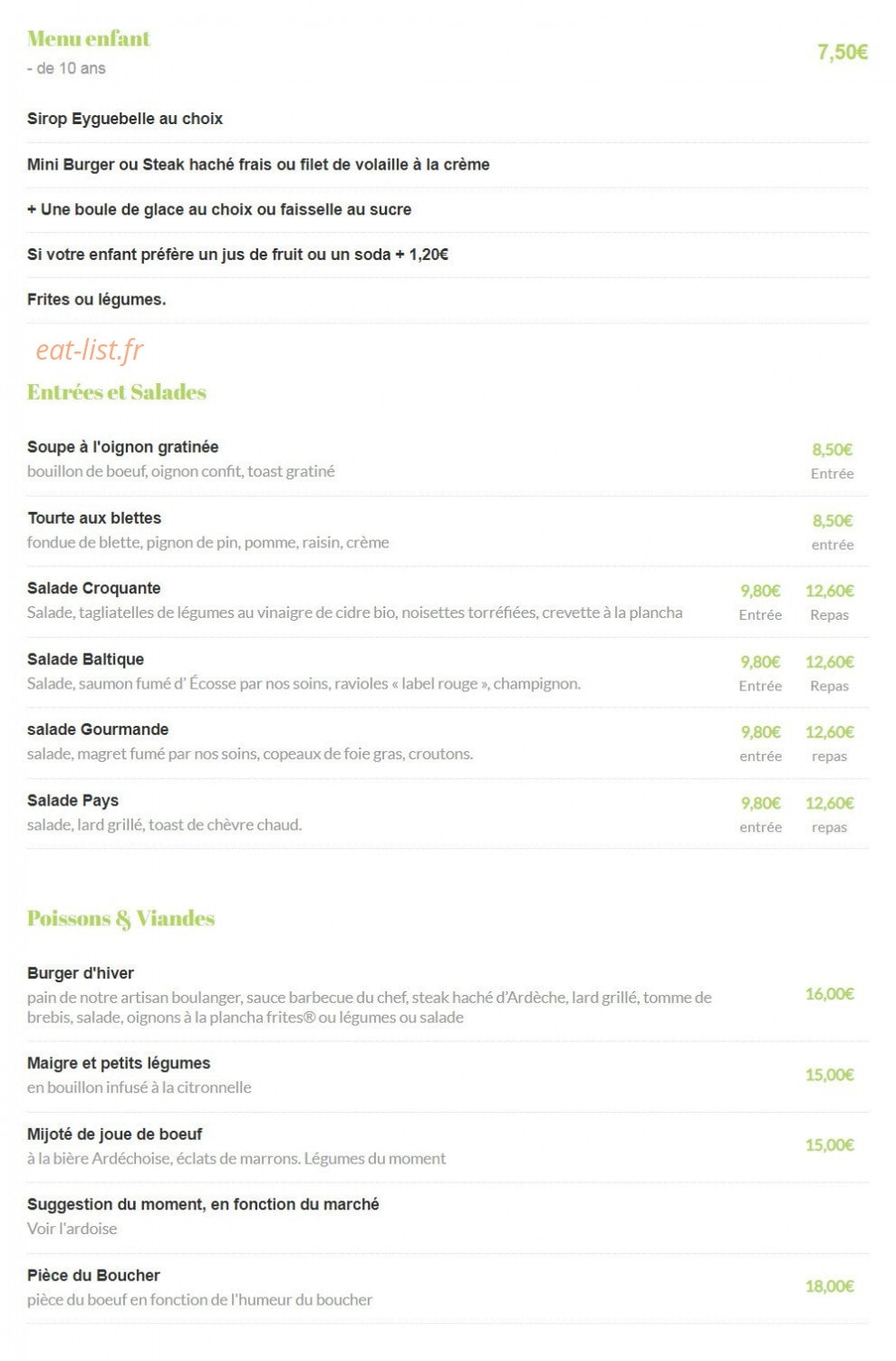 Chez Marti — carte page 2