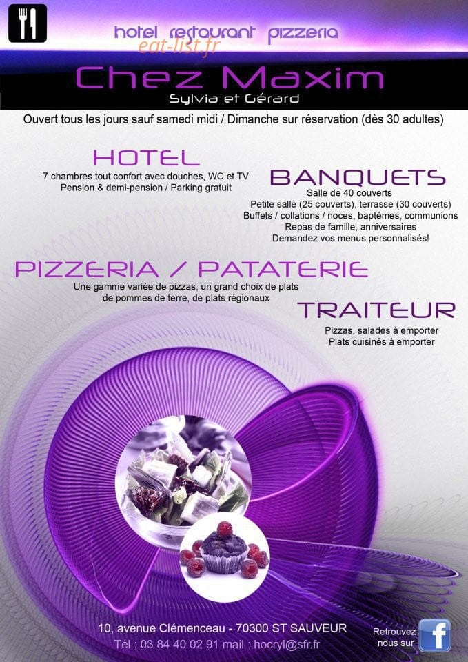 Chez Maxim — carte page 1