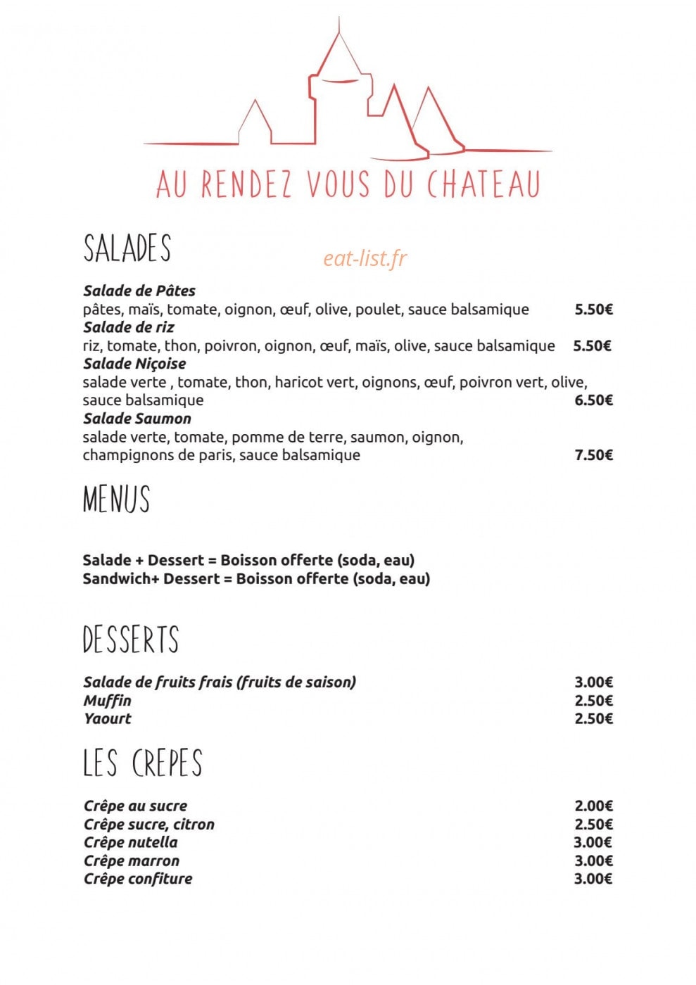 Au Rendez Vous Du Chateau — carte page 6