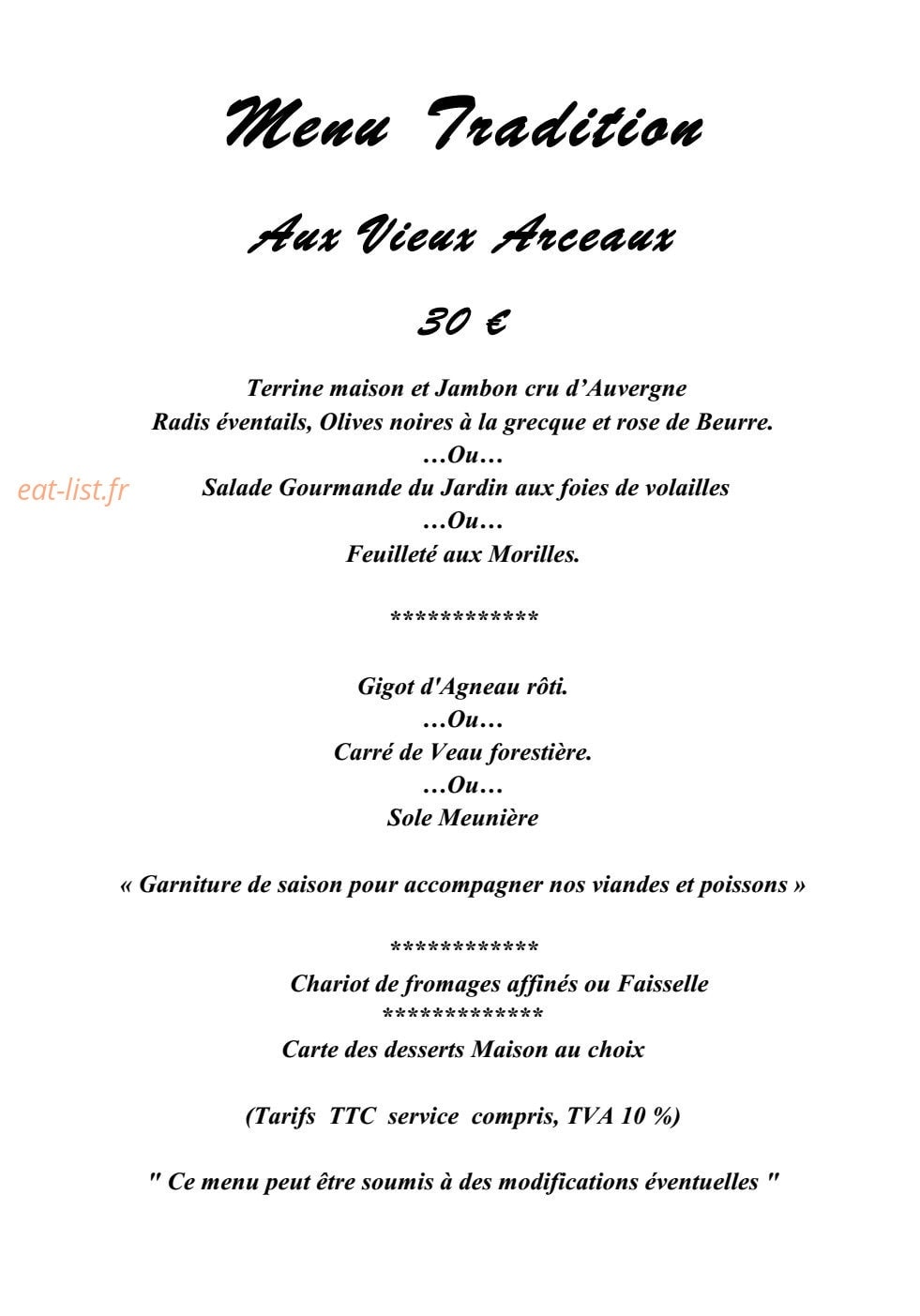 Aux Vieux Arceaux — carte page 3