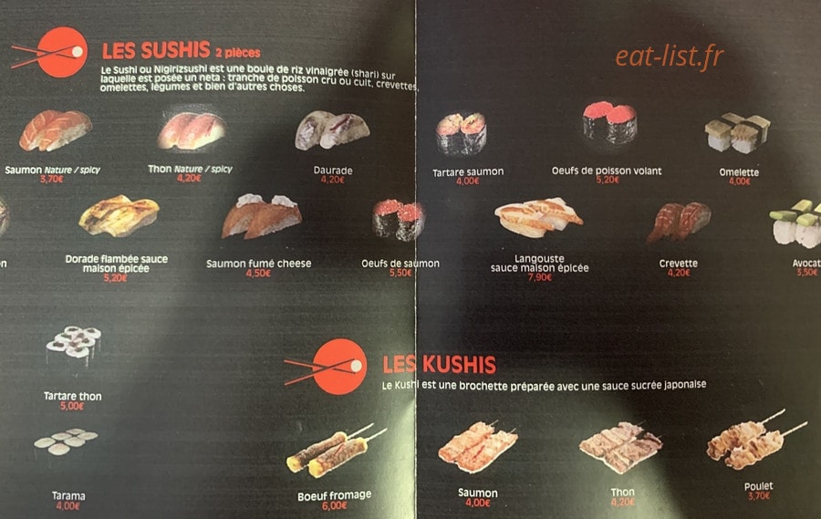 Azumi Sushi — carte page 3