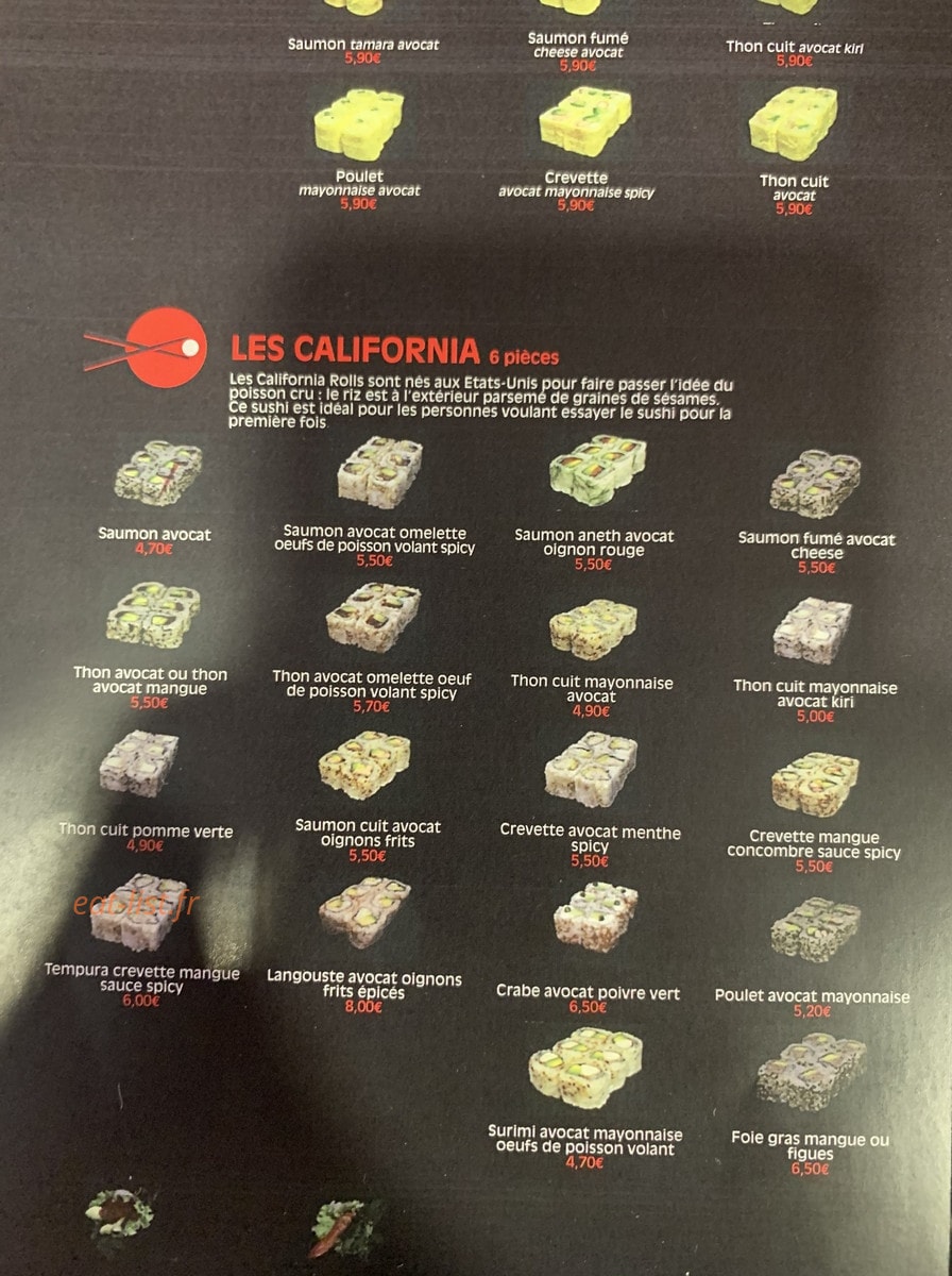 Azumi Sushi — carte page 2