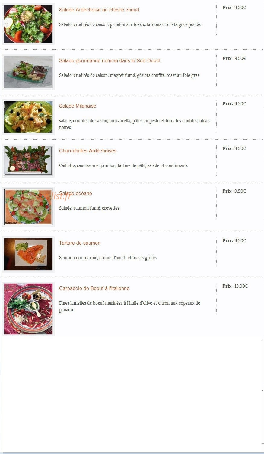 Brasserie du Moulon — carte page 1