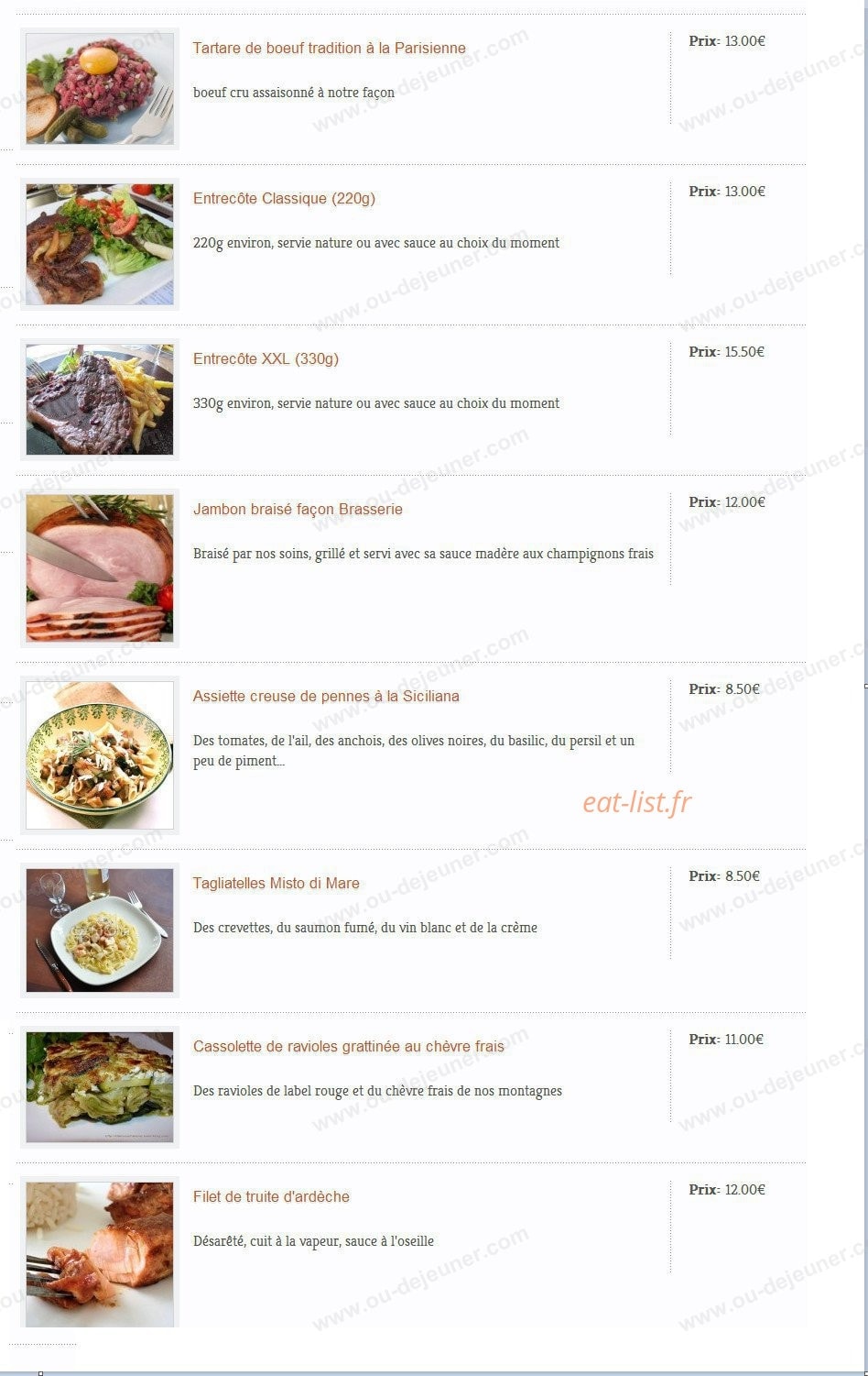 Brasserie du Moulon — carte page 2