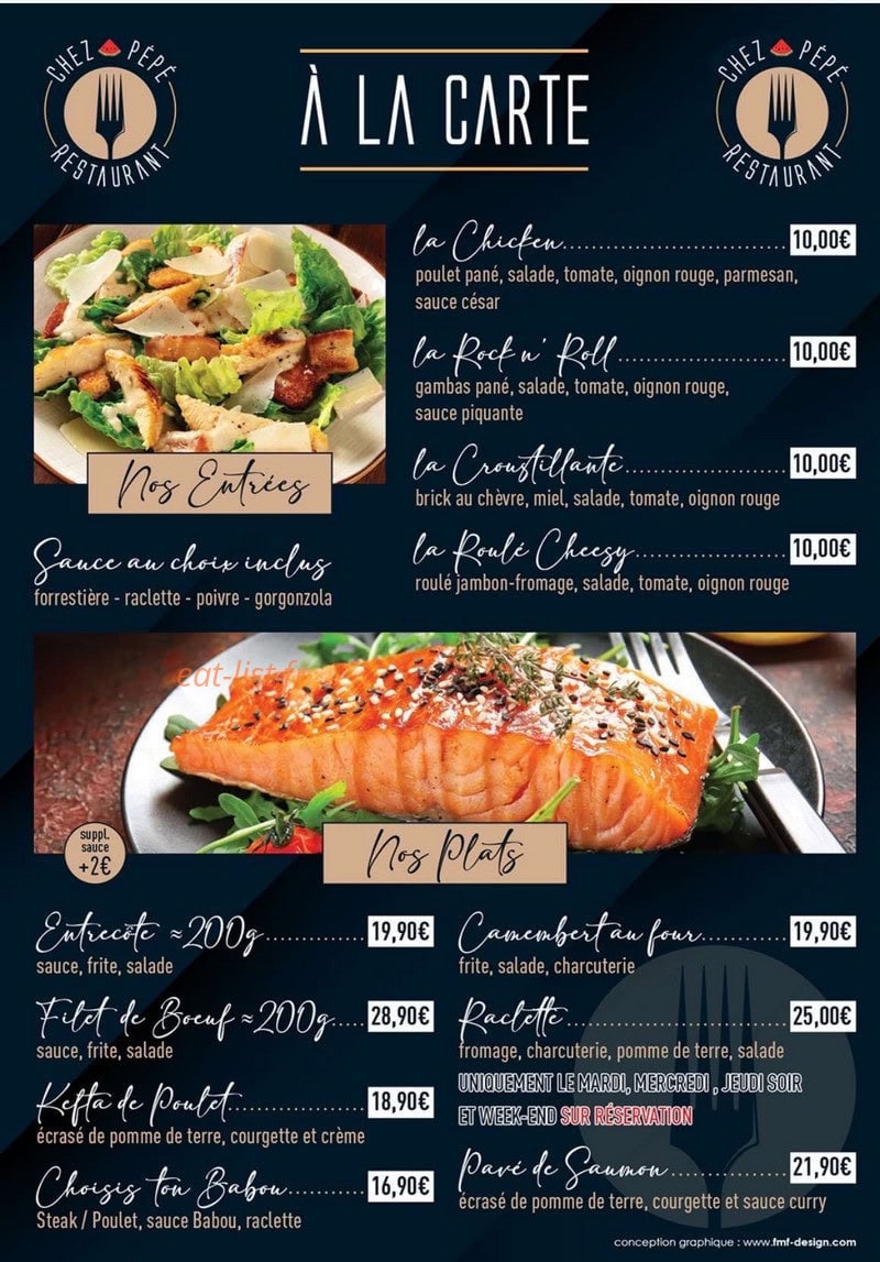Chez Pépé — carte page 1