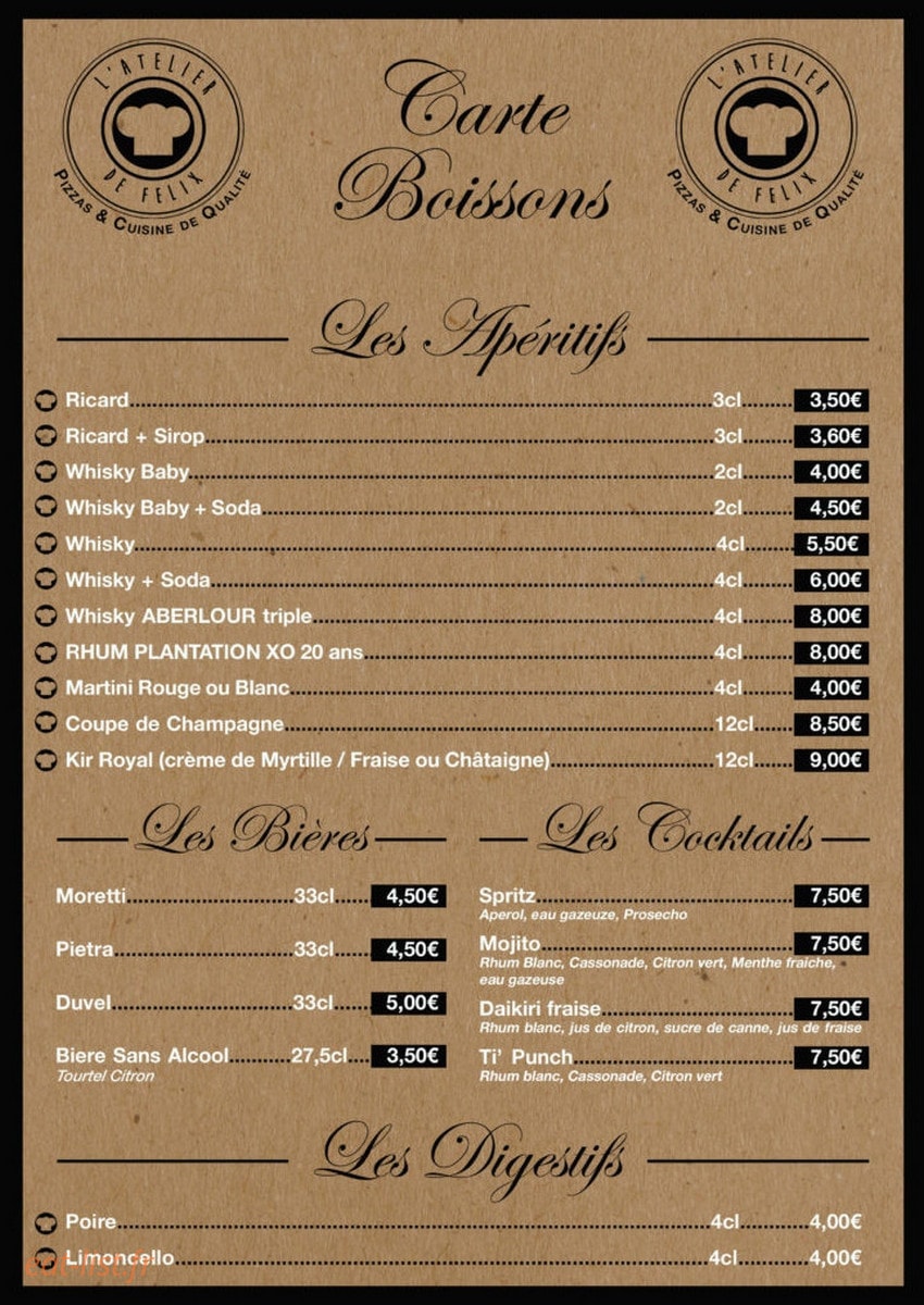 L'Atelier de Félix — carte page 6