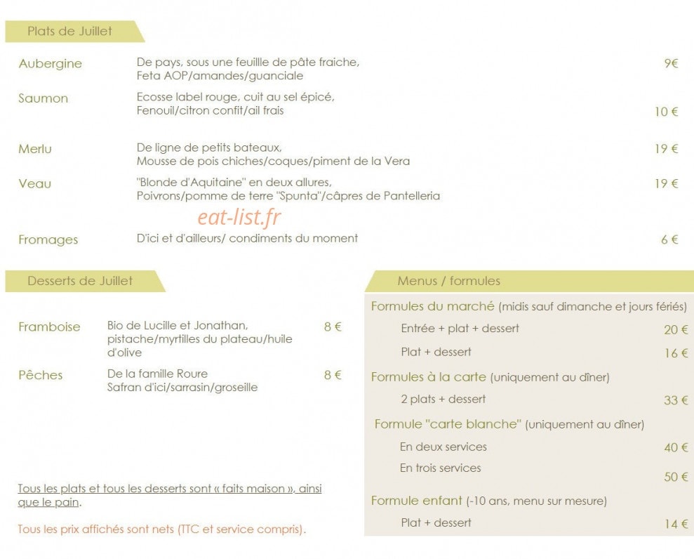 L'Aubépine — carte page 1