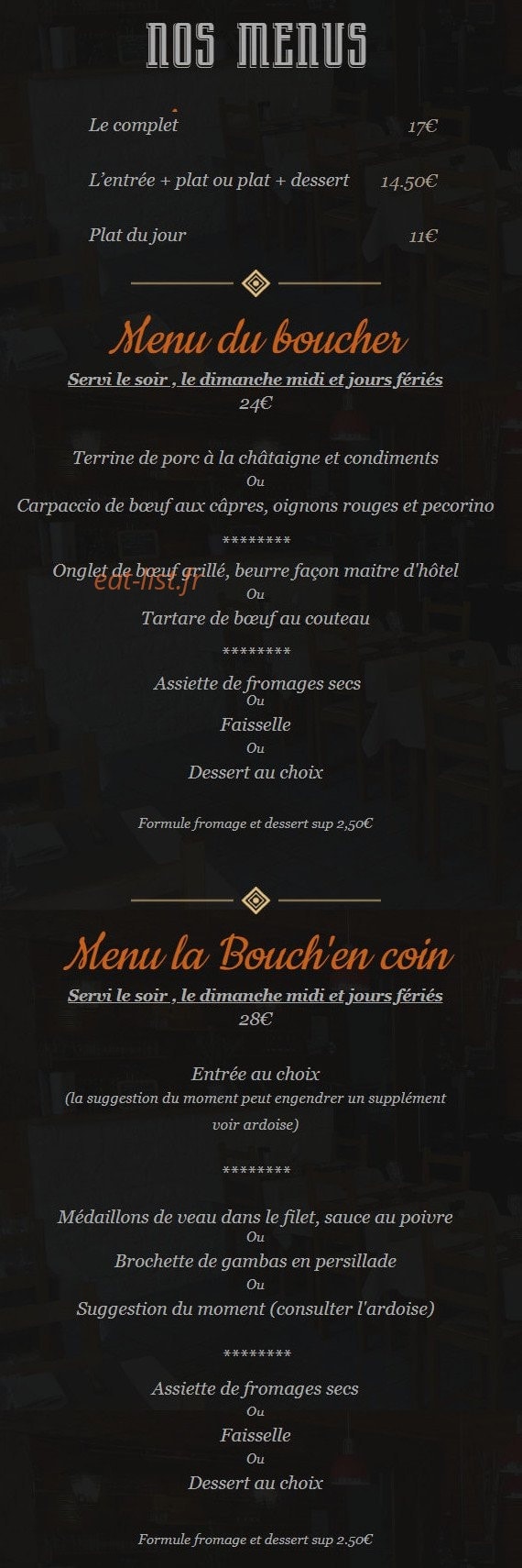 La Bouch'en coin — carte page 1