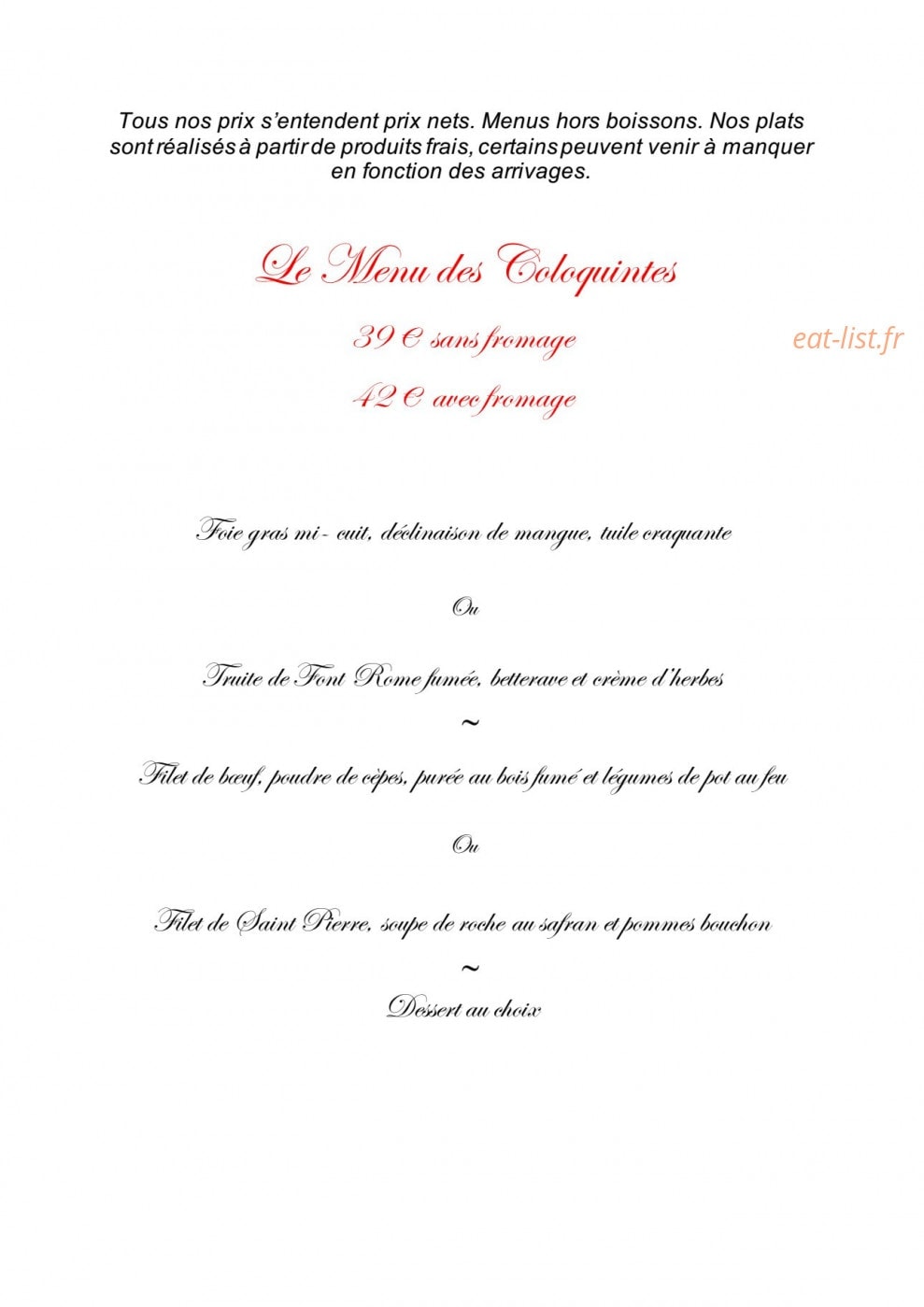 Les Coloquintes — carte page 4