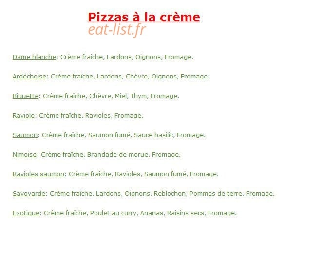 Pizzéria du Dôme — carte page 2