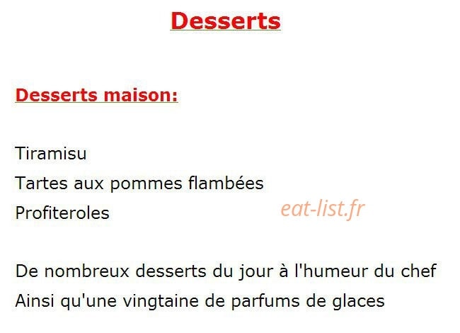 Pizzéria du Dôme — carte page 8