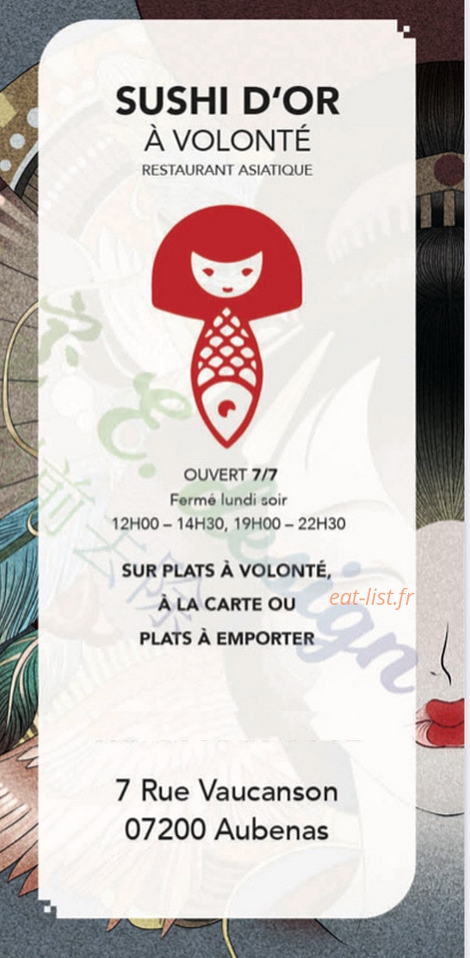 Sushi d'or à volonté — carte page 1