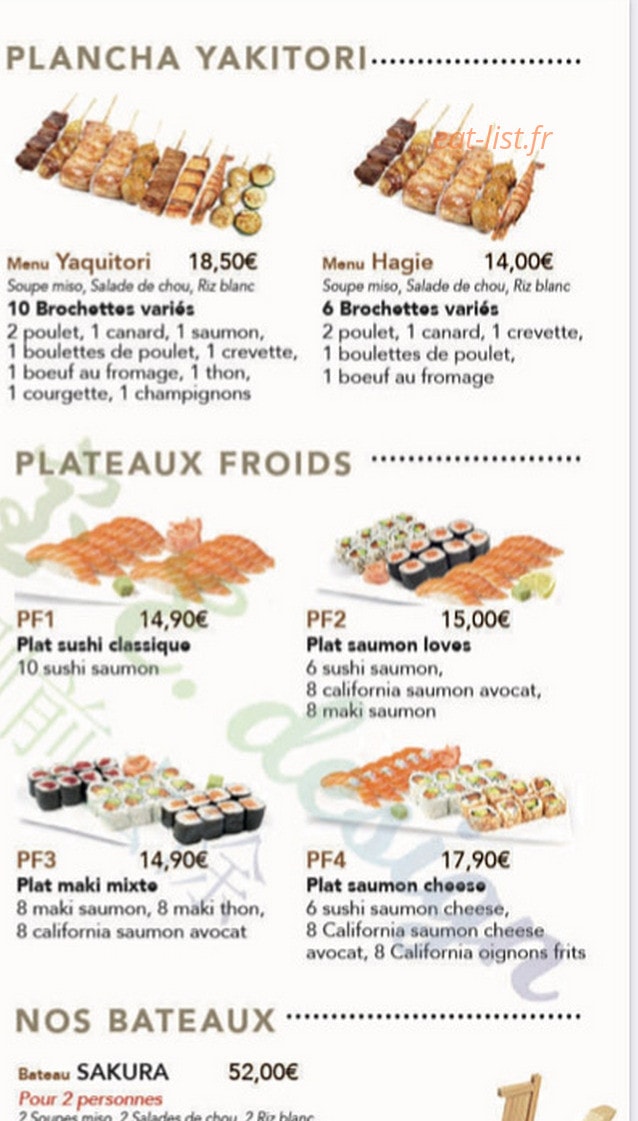 Sushi d'or à volonté — carte page 4