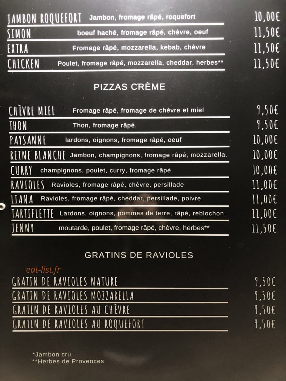 Pizza Simon — carte page 2