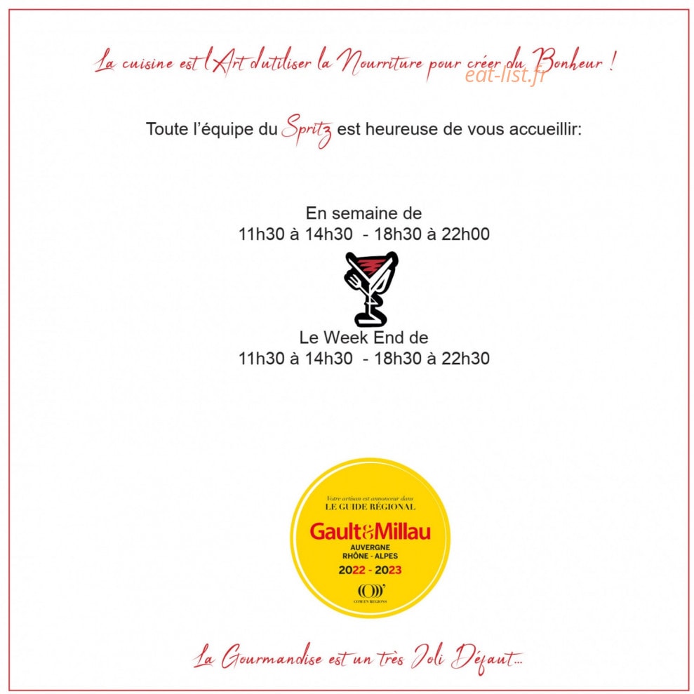 Brasserie Le Spritz — carte page 1
