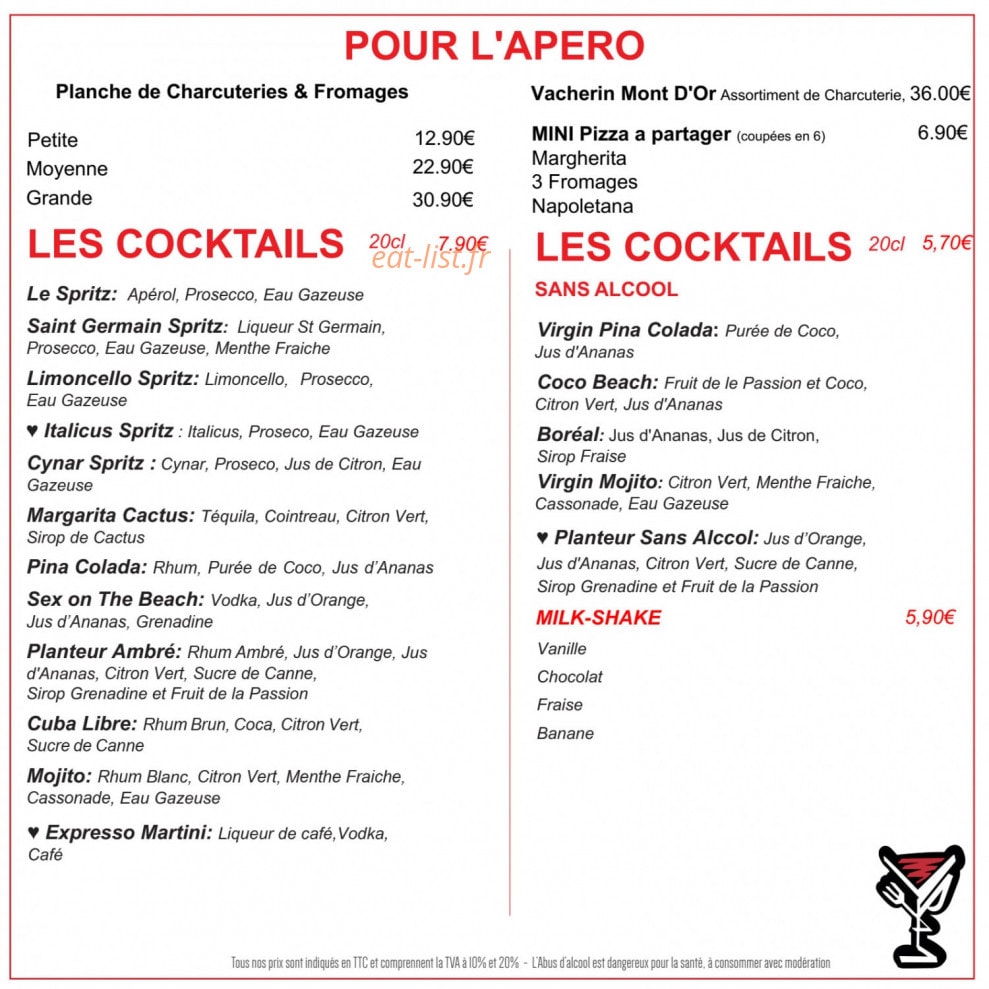 Brasserie Le Spritz — carte page 7