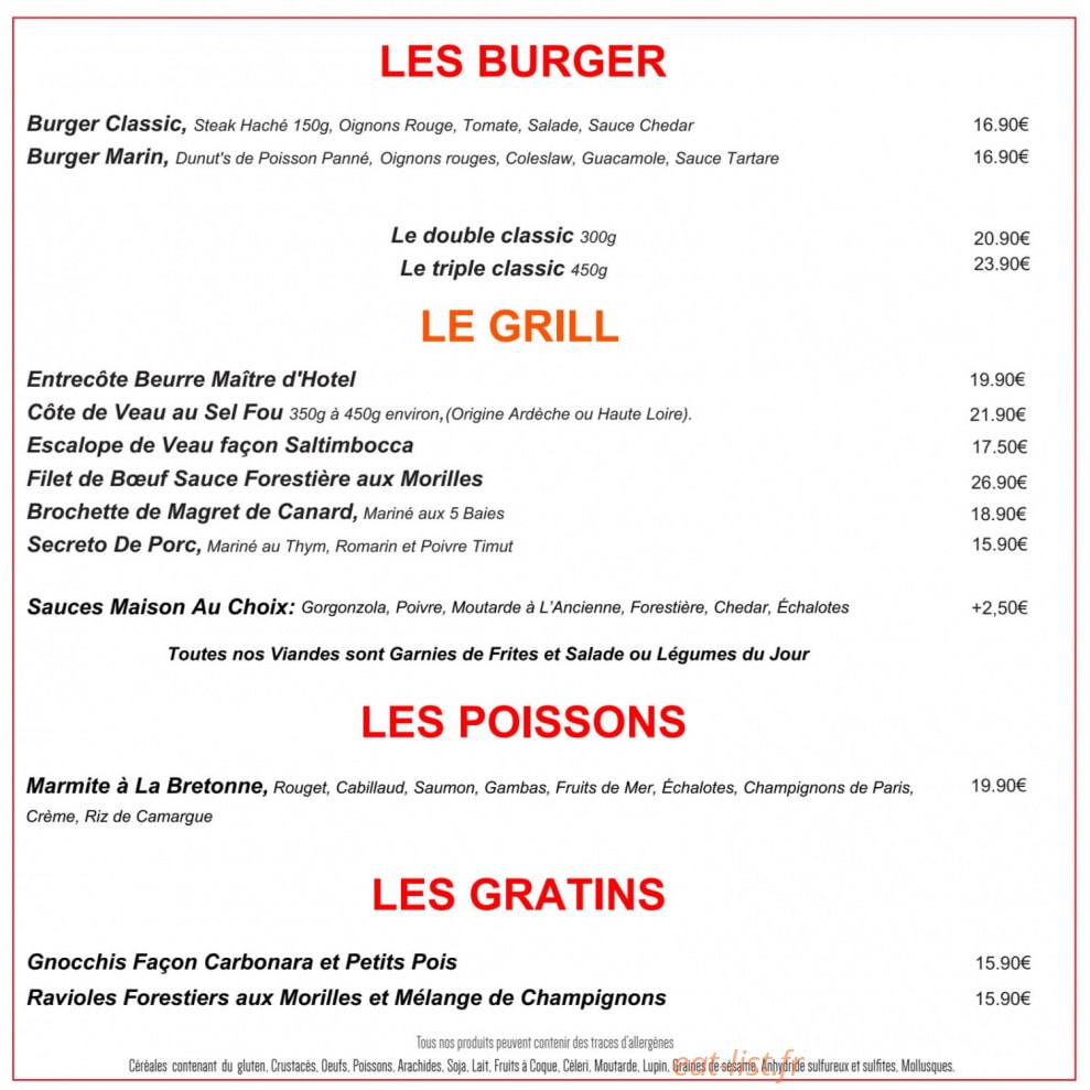 Brasserie Le Spritz — carte page 3