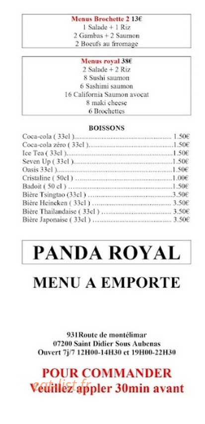 Panda Royal — carte page 7