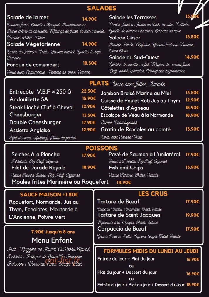 Les Terrasses — carte page 1
