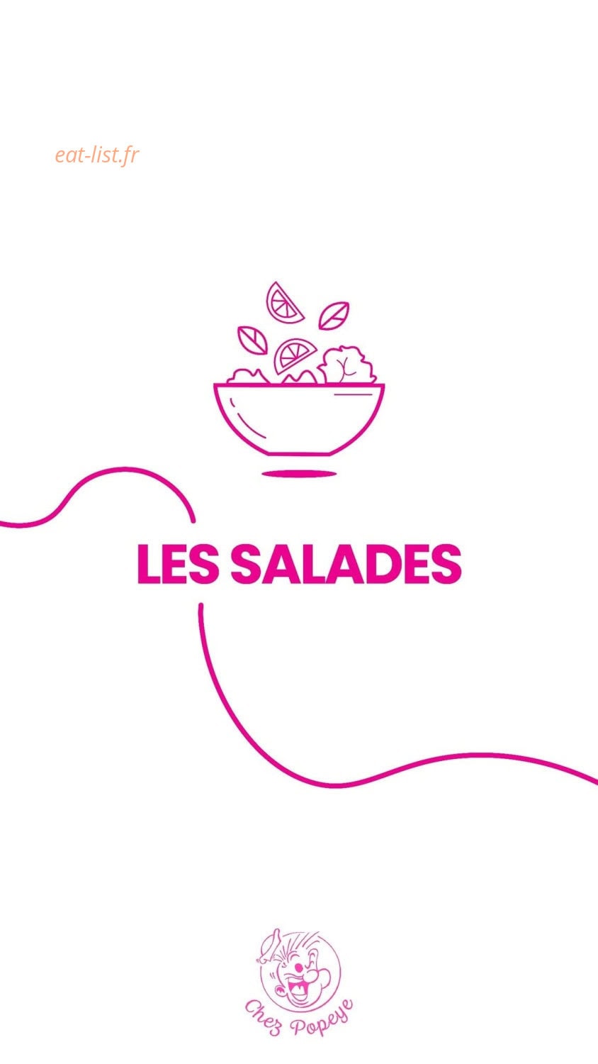 Carte et menu de Chez Popeye à Vogue — Les salades
