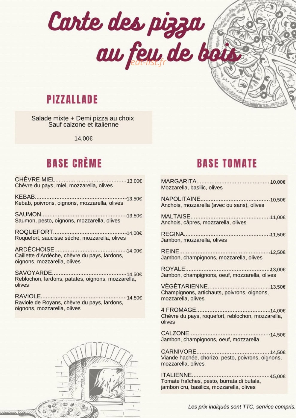 La Petite Fourchette — carte page 1