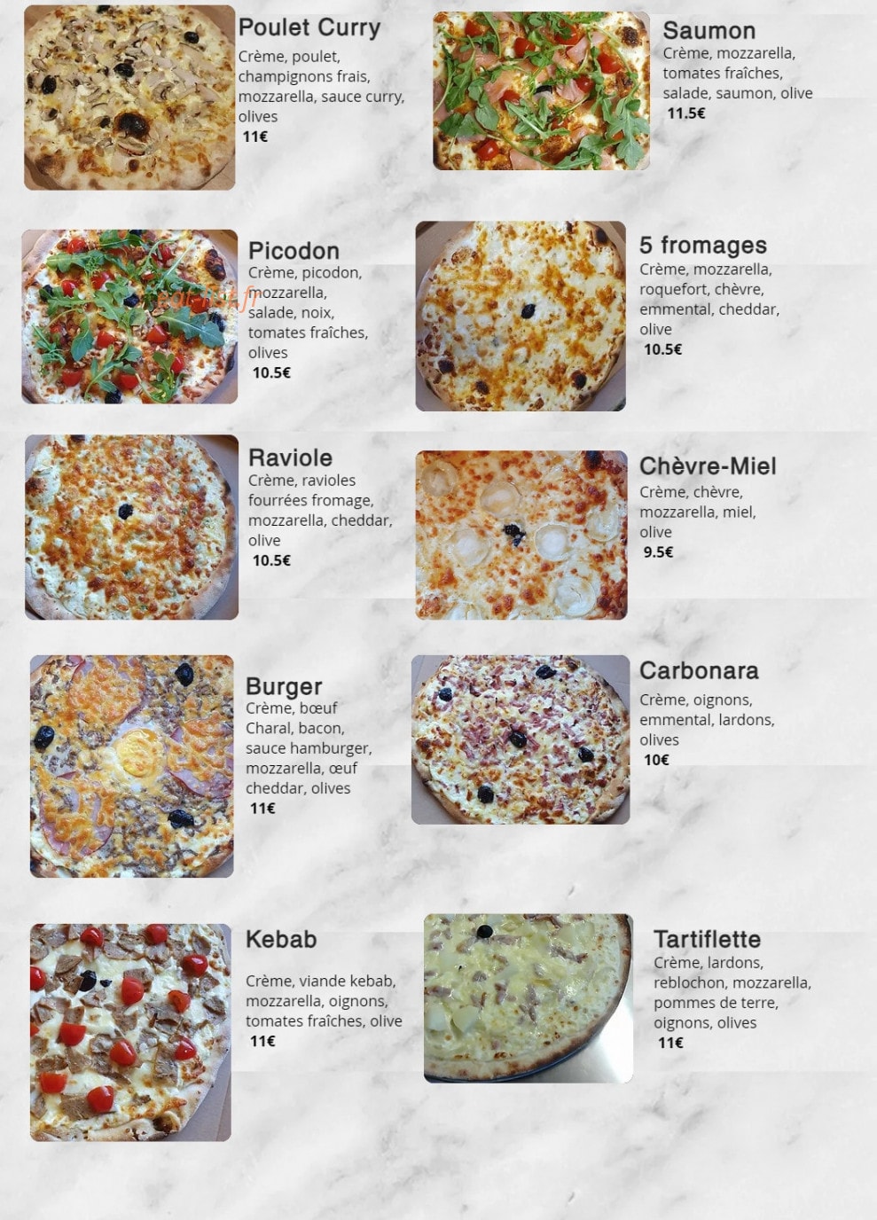 Pizza'Thib — carte page 2