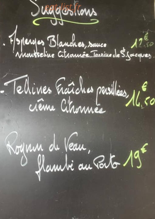 Au Café Français — carte page 1