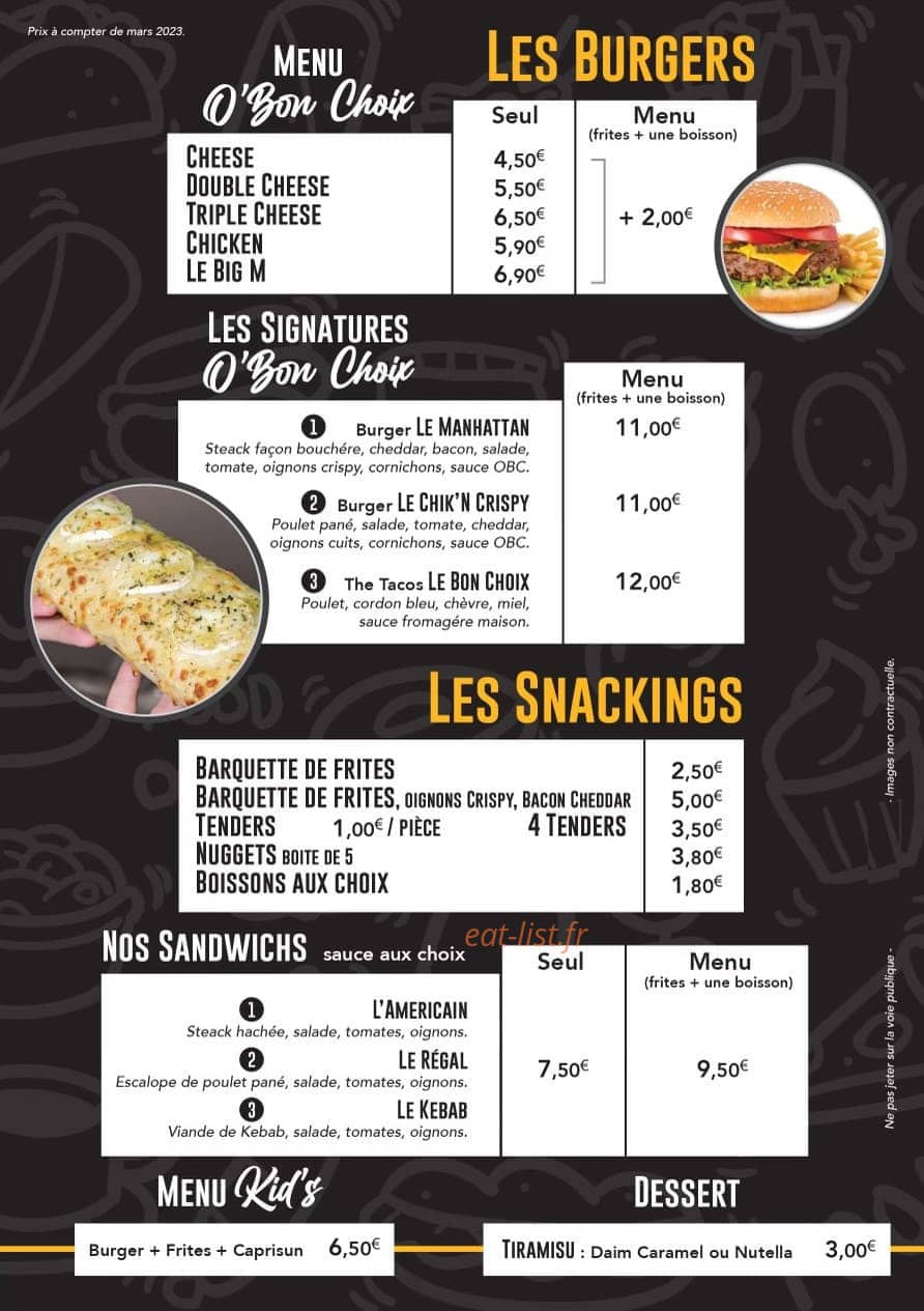 Obon Choix — carte page 1