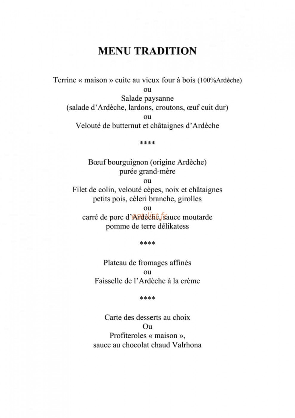 Auberge les Murets — carte page 6