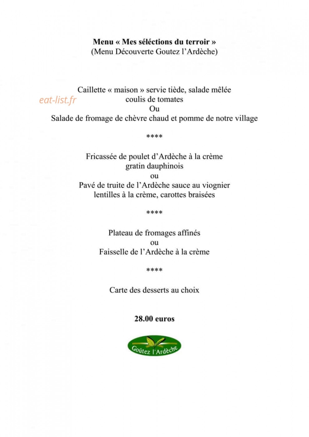 Auberge les Murets — carte page 7