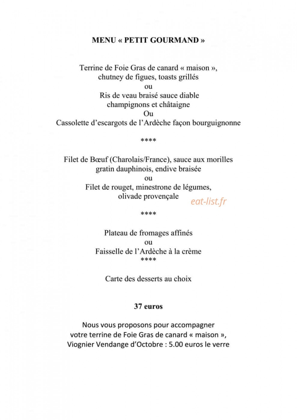 Auberge les Murets — carte page 8