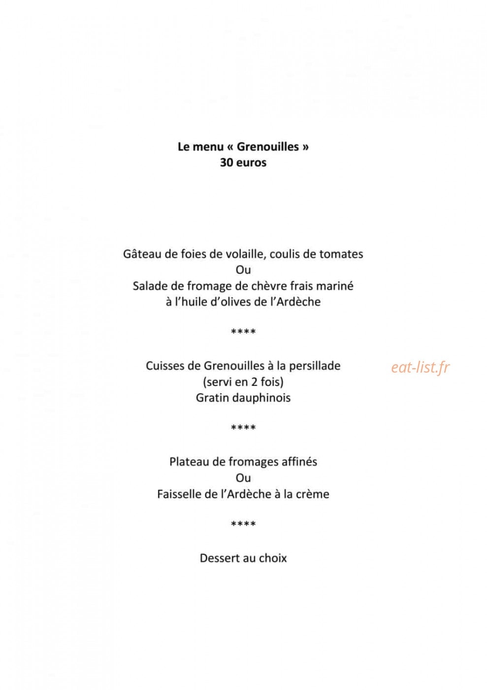 Auberge les Murets — carte page 12