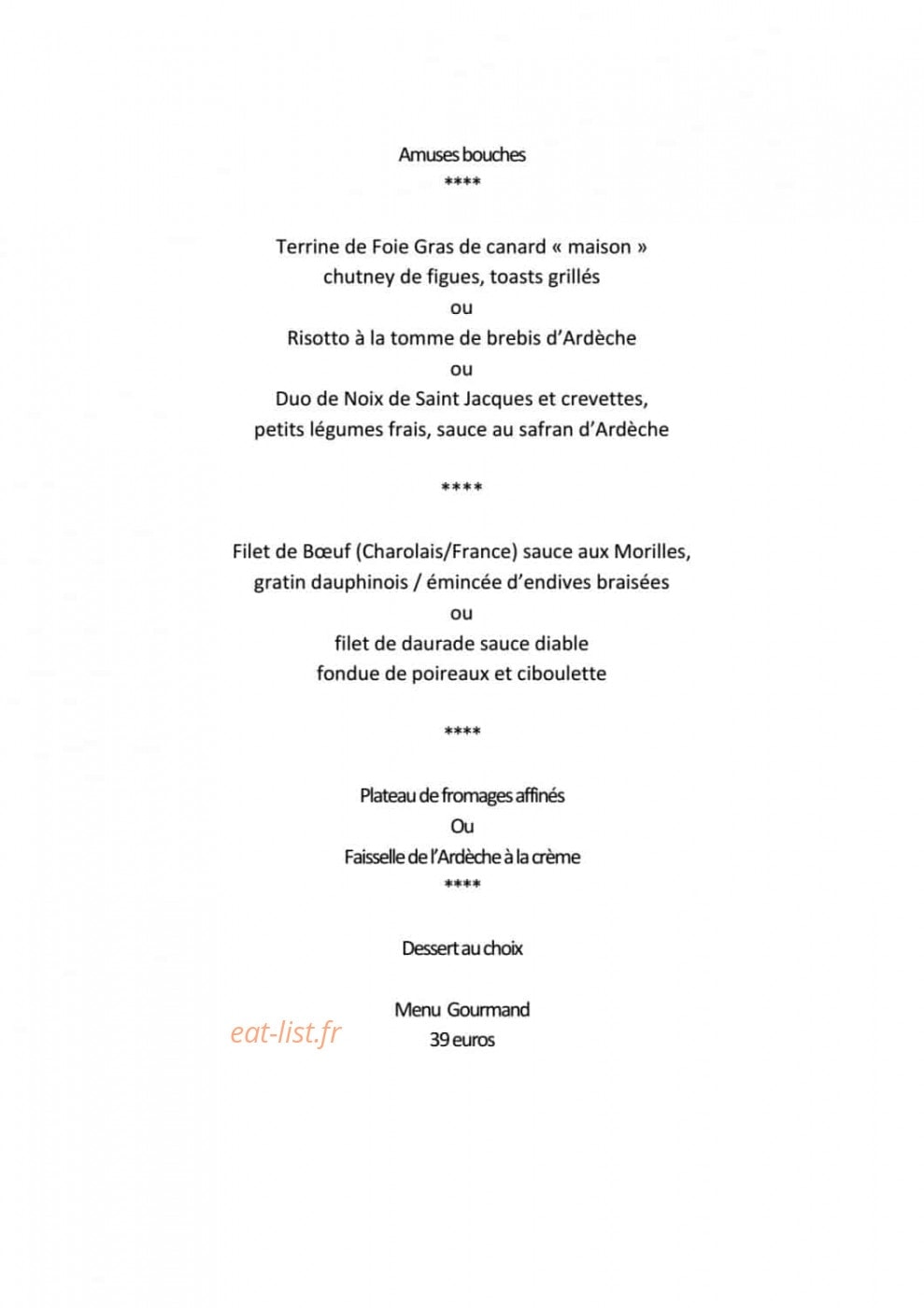 Auberge les Murets — carte page 3