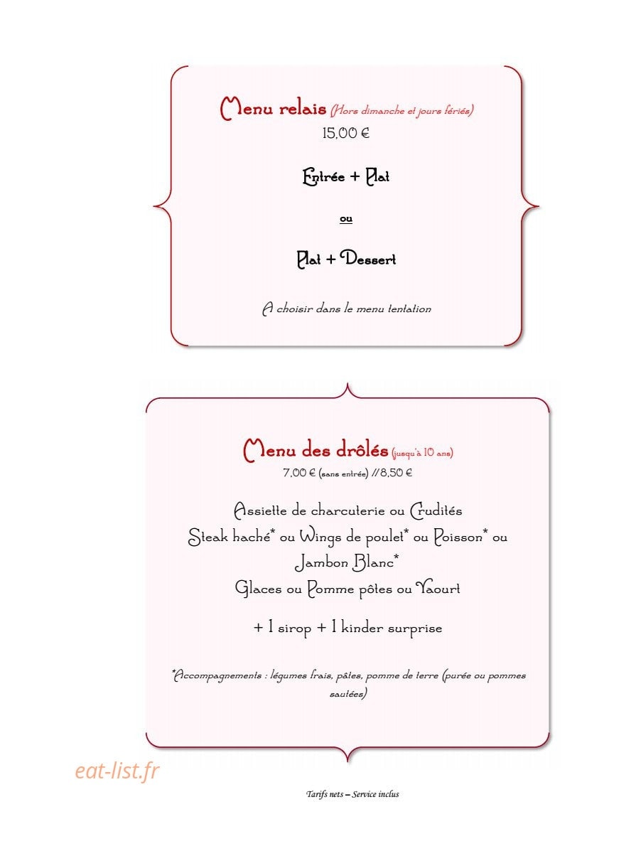 Auberge de la Couronne — carte page 6