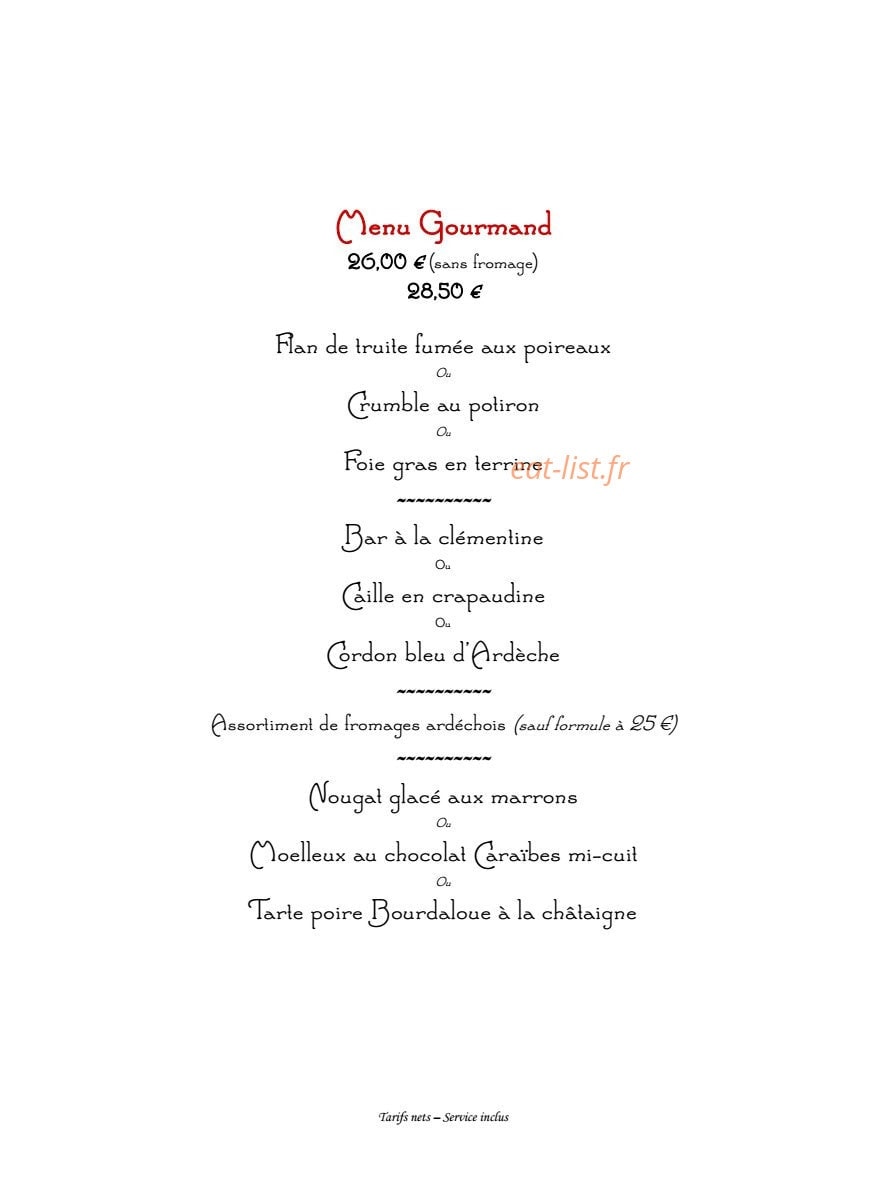 Auberge de la Couronne — carte page 5