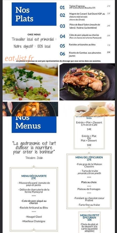 L'epicurien — carte page 2