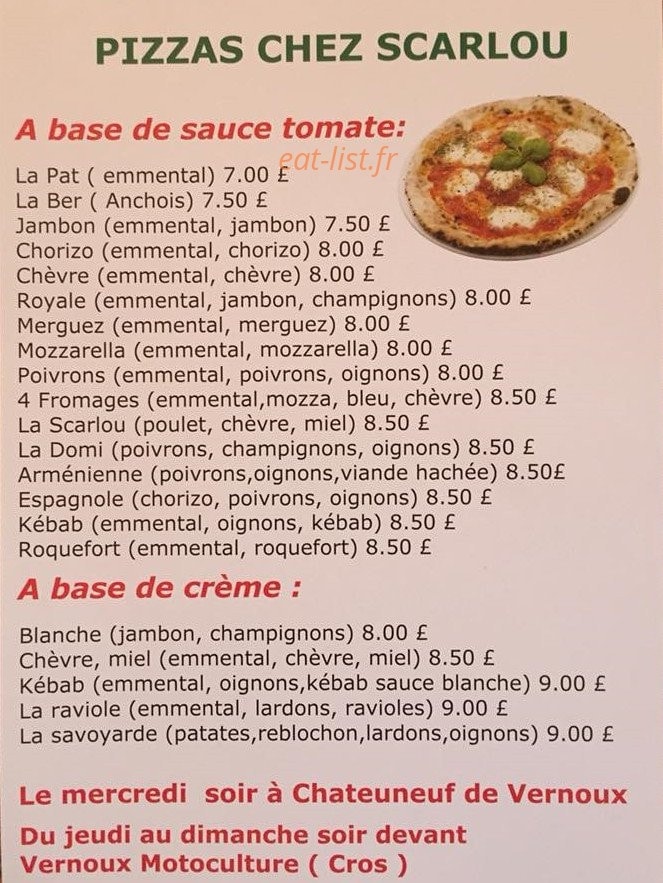 Chez Scarlou — carte page 1