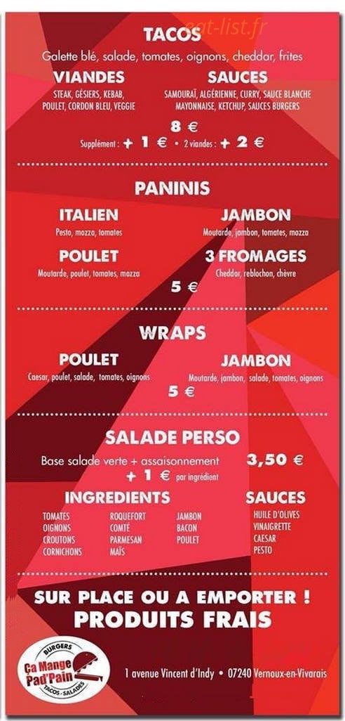 Ça mange pad'pain — carte page 2