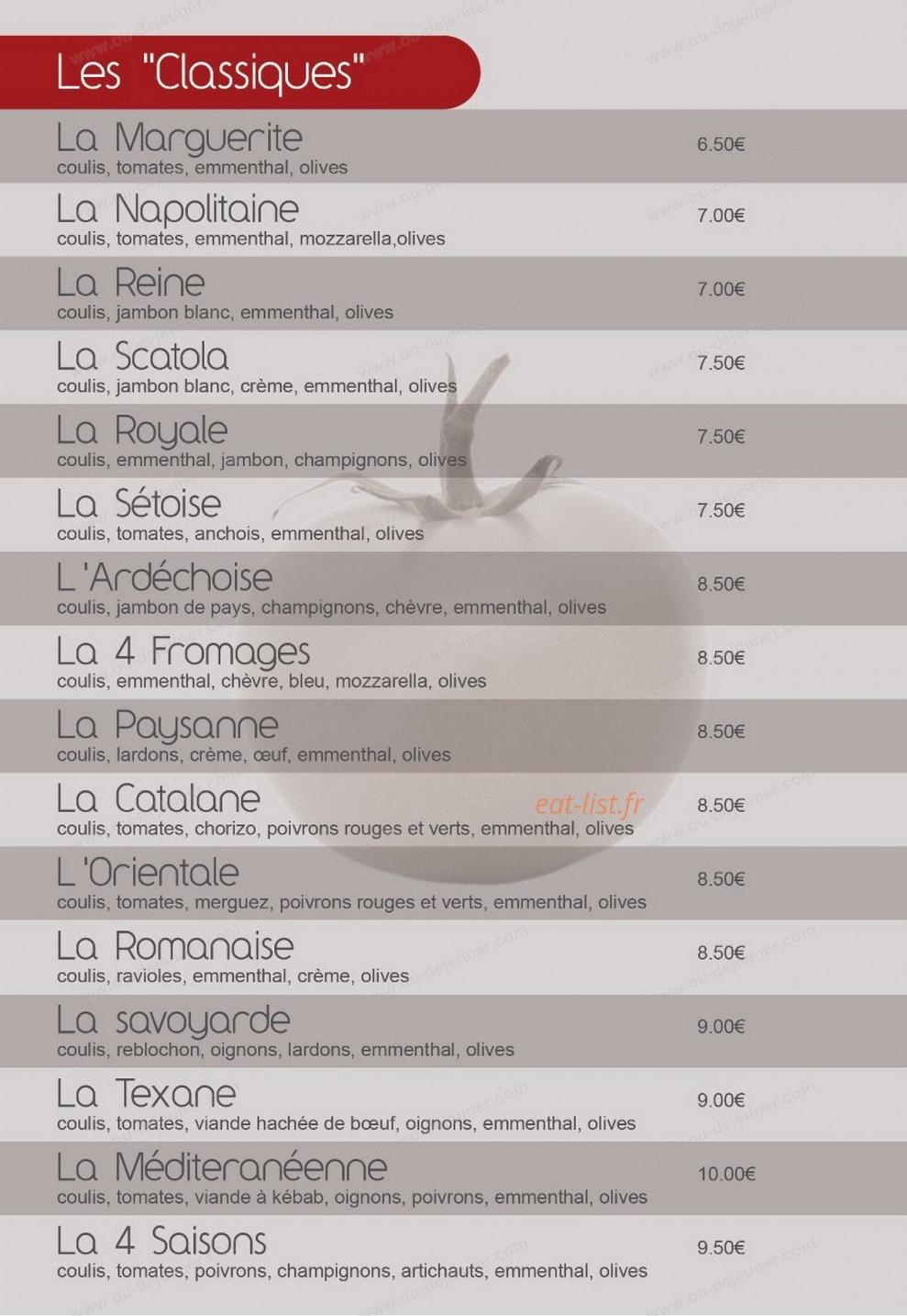 Le Relais des Arts — carte page 1