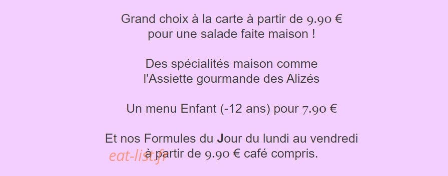 Les Alizés — carte page 1