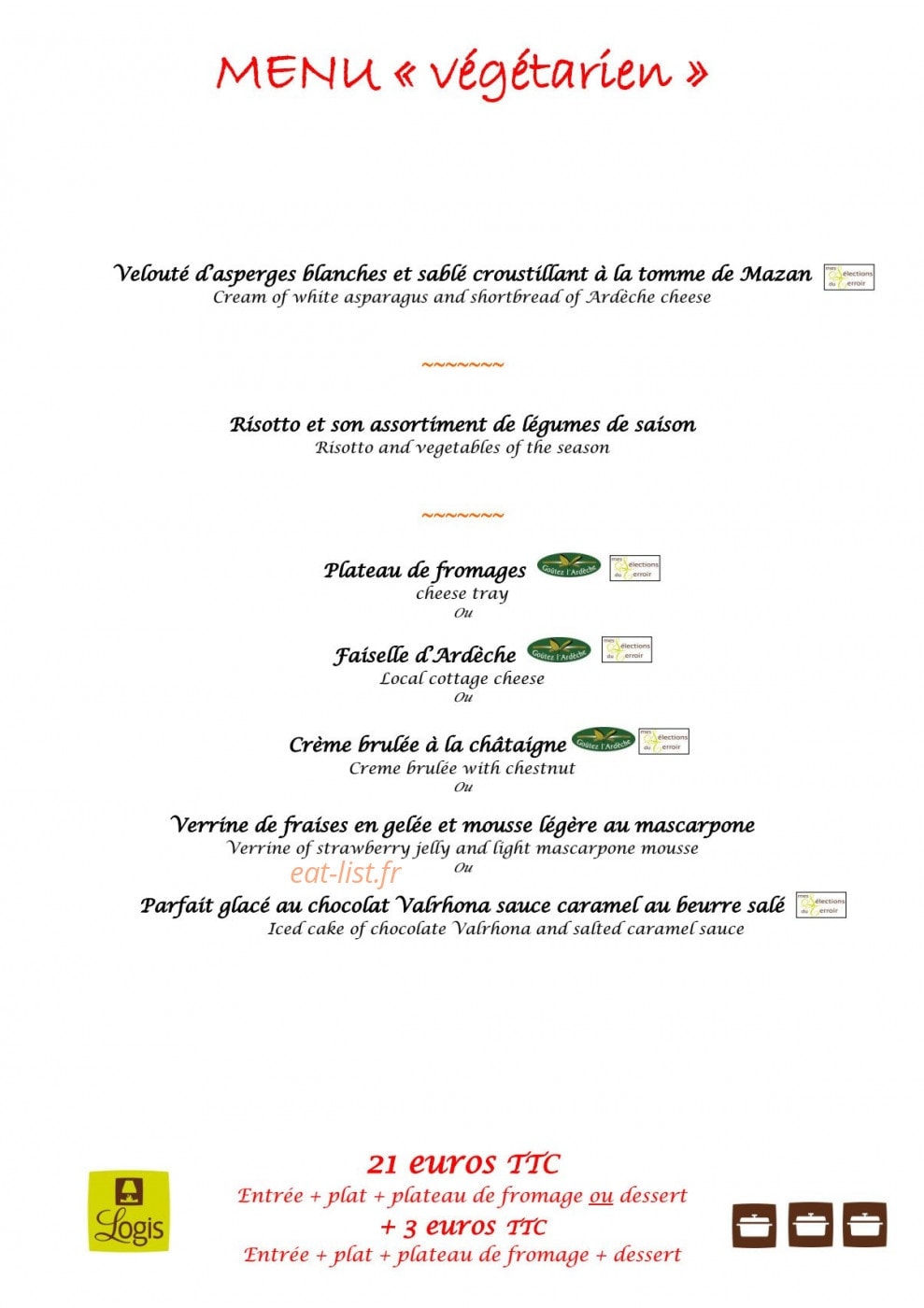 Les Cèdres Ardèche — carte page 1