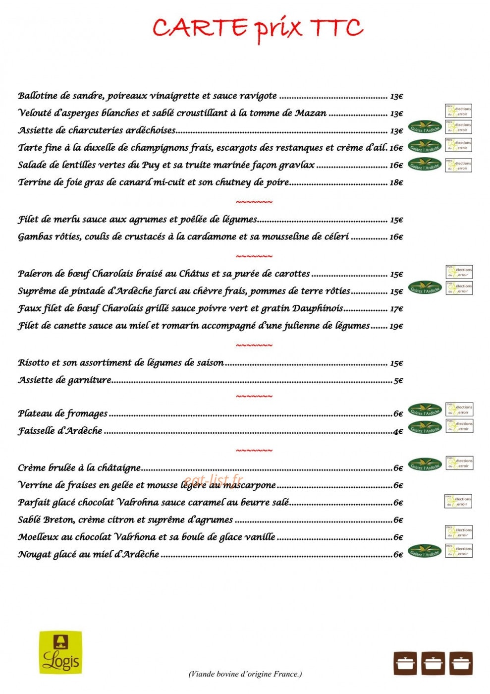 Les Cèdres Ardèche — carte page 5