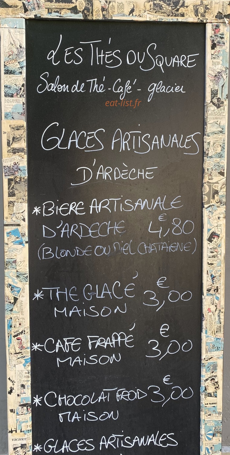 Les thés du square — carte page 1