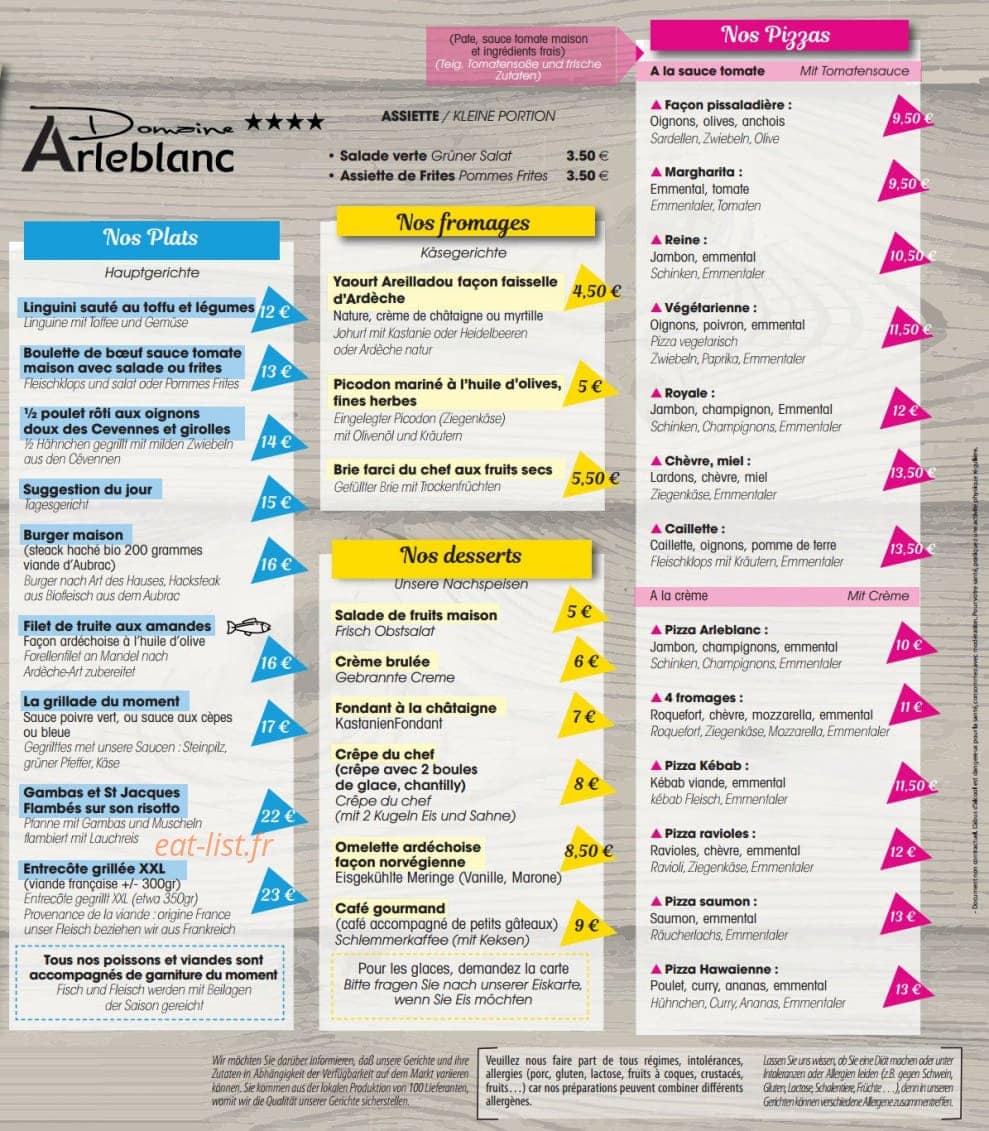 Domaine Arleblanc — carte page 2
