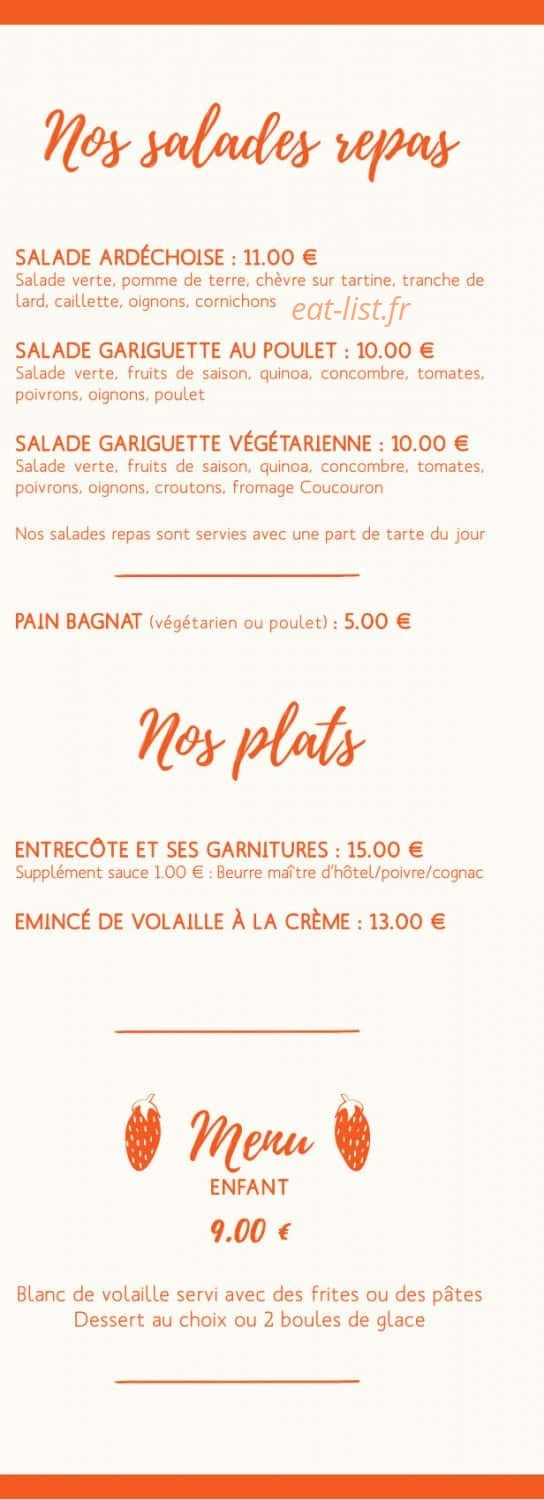 La Gariguette — carte page 2