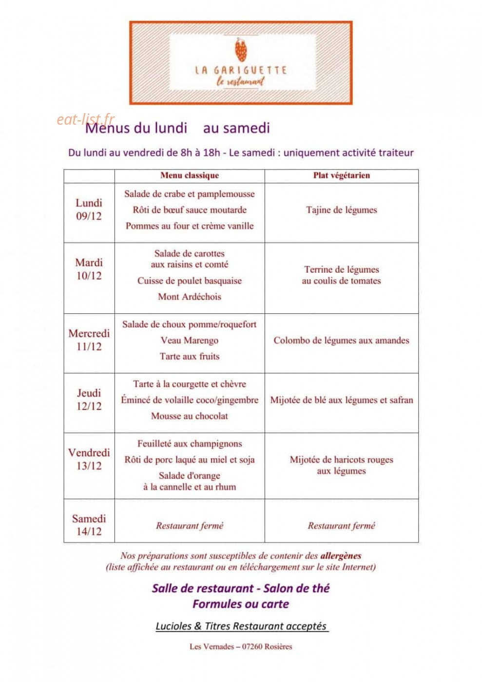 La Gariguette — carte page 7