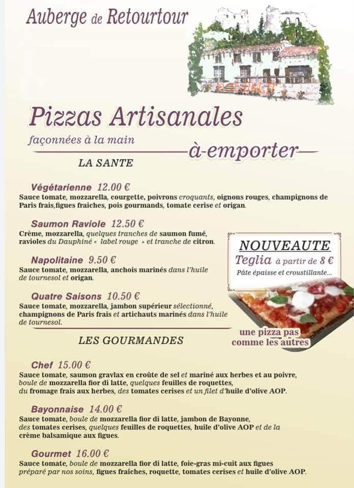 Auberge du Retourtour — carte page 1
