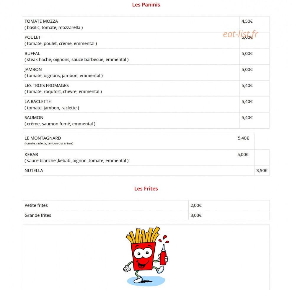 Pizza dîne — carte page 4