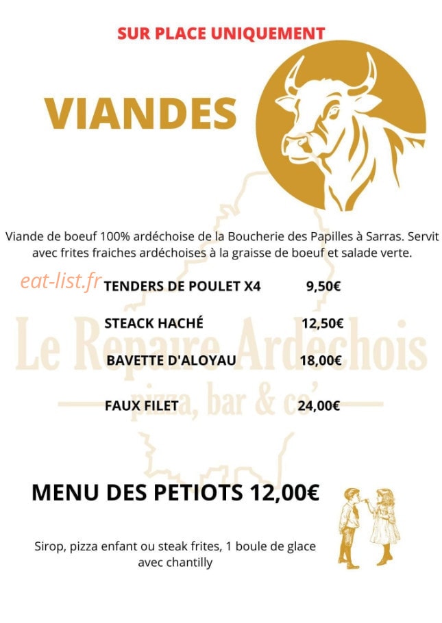 Le Repaire Ardechois — carte page 1